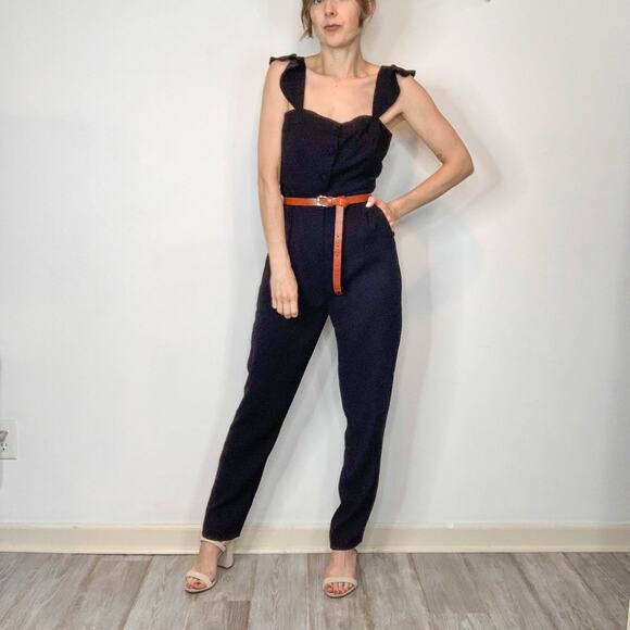 NWOT CUPCAKES AND CASHMERE Well Suited black jumpsuit ruffle strap pockets 2941 - Picture 10 of 10